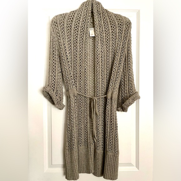 Duster Cardigan Sweater Taupe - Small - Picture 1 of 9